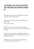 CM TRAINING AAAE ACTUAL EXAM PAPER 2026 QUESTIONS WITH ANSWERS GRADED A&plus;