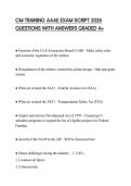 CM TRAINING AAAE EXAM SCRIPT 2026 QUESTIONS WITH ANSWERS GRADED A&plus;