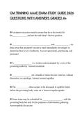 CM TRAINING AAAE EXAM STUDY GUIDE 2026 QUESTIONS WITH ANSWERS GRADED A&plus;