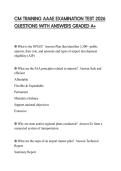 CM TRAINING AAAE EXAMINATION TEST 2026 QUESTIONS WITH ANSWERS GRADED A&plus;