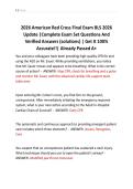 2026 American Red Cross Final Exam BLS 2026  Update &vert;Complete Exam Set Questions And  Verified Answers &lpar;solutions&rpar; &vert; Get It 100&percnt;  Accurate&excl;&excl;&vert; Already Passed A&plus; 