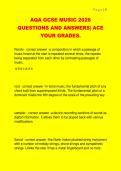 AQA GCSE MUSIC 2026  QUESTIONS AND ANSWERS&vert; ACE  YOUR GRADES&period;