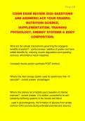 CISSN EXAM REVIEW 2026 QUESTIONS  AND ANSWERS&vert; ACE YOUR GRADES&vert;  NUTRITION SCIENCE&comma;  SUPPLEMENTATION&comma; TRAINING  PHYSIOLOGY&comma; ENERGY SYSTEMS & BODY  COMPOSITION&period;