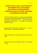 CISSN PRACTICE EXAM 1 2026 QUESTIONS  AND ANSWERS&vert; ACE YOUR GRADES&vert;  SUPPLEMENTS&comma; MACRONUTRIENTS&comma;  HYDRATION&comma; ENERGY SYSTEMS&comma; HORMONES  & PERFORMANCE NUTRITION&period; 