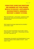 CISSN STUDY GUIDE 2026 QUESTIONS  AND ANSWERS&vert; ACE YOUR GRADES&vert;  MUSCLE PHYSIOLOGY&comma; SUPPLEMENTS&comma;  MACRONUTRIENTS&comma; HORMONES&comma;  RECOVERY & ENERGY SYSTEMS&period;