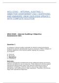 WGU D560 &ndash; INTERNAL AUDITING I &vert; OBJECTIVE ASSESSMENT &lpar;OA&rpar; &vert; QUESTIONS AND ANSWERS &vert; NEW 2025&sol;2026 UPDATE &vert; WITH COMPLETE SOLUTION