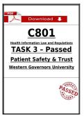 C801 Task 3 Passed &lpar;2026&rpar; &vert; Health Information Law &vert; Patient Safety &vert; WGU