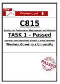 C815 Task 1 Passed &lpar;2026&rpar; &vert; Quality & Performance Management &vert; WGU