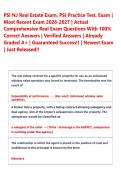   PSI NJ Real Estate Exam&comma; PSI Practice Test&period; Exam &vert;  Most Recent Exam 2026-2027 &vert; Actual  Comprehensive Real Exam Questions With 100&percnt;  Correct Answers &vert; Verified Answers &vert; Already  Graded A&plus; &vert; Guaranteed Success&excl;&excl; &vert; Newest Exam  &vert; Just Released&excl;&excl;