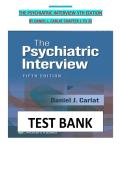 Test Bank for The Psychiatric Interview &lpar;5th Edition&rpar; by Daniel J&period; Carlat &lpar;Chapters 1&ndash;35&rpar; &lpar;2026&ndash;2027&rpar;