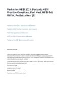 Pediatrics HESI 2023 &vert; Pediatric HESI Practice Questions &vert; HESI Exit RN V4 Test Bank &vert; Exam-Ready Verified Answers