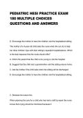 Pediatric HESI Practice Exam &vert; 180 Multiple Choice Questions Test Bank &vert; Exam-Ready Verified Answers