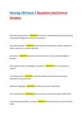 Nursing 104 Exam 2 Questions And Correct Answers