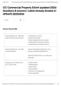 CIC Commercial Property EXAM &lpar;updated 2026&rpar; Questions & Answers &vert; Latest Already Graded A&plus; UPDATE 2025&vert;2026