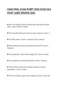 CMAS FINAL EXAM SCRIPT 2026 EXAM Q&A STUDY GUIDE UPDATED 2026