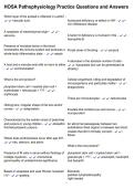 HOSA Pathophysiology Practice Questions and Answers