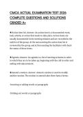 CMCA ACTUAL EXAMINATION TEST 2026 COMPLETE QUESTIONS AND SOLUTIONS GRADED A&plus;