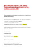 WGU Masters Course C706  Secure Software Design Exam Questions With Verified Answers 2026