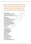 Bates&rsquo; Guide To Physical Examination and History Taking well revised questions and certified answers with All Chapters 1-27 Covered With Rationales And Grdaed A&plus;