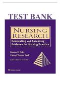 Test Bank - Nursing Research Generating and Assessing Evidence for Nursing Practice 11th Edition by Beck&comma; &lpar;Chapter 1 - 31&rpar; PDF File
