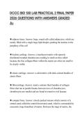 DCCC BIO 150 LAB PRACTICAL 2 FINAL PAPER 2026 QUESTIONS WITH ANSWERS GRADED A&plus;