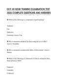 DCF 40 HOUR TRAINING EXAMINATION TEST 2026 COMPLETE QUESTIONS AND ANSWERS