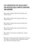 DCF CERTIFICATION TEST HEALTH SAFETY AND NUTRITION 2026 COMPLETE QUESTIONS AND ANSWERS