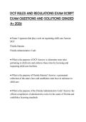 DCF RULES AND REGULATIONS EXAM SCRIPT EXAM QUESTIONS AND SOLUTIONS GRADED A&plus; 2026