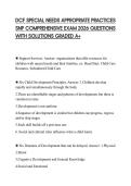 DCF SPECIAL NEEDS APPROPRIATE PRACTICES SNP COMPREHENSIVE EXAM 2026 QUESTIONS WITH SOLUTIONS GRADED A&plus;