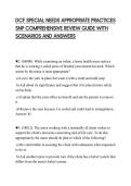 DCF SPECIAL NEEDS APPROPRIATE PRACTICES SNP COMPREHENSIVE REVIEW GUIDE WITH SCENARIOS AND ANSWERS