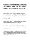 DCF SPECIAL NEEDS APPROPRIATE PRACTICES SNP EXAM PREP STUDY GUIDE WITH VERIFIED CORRECT ANSWERS ALREADY GRADED A&plus;