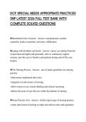 DCF SPECIAL NEEDS APPROPRIATE PRACTICES SNP LATEST 2026 FULL TEST BANK WITH COMPLETE SOLVED QUESTIONS