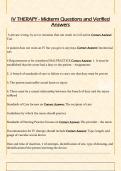 IV THERAPY - Midterm Questions and Verified  Answers