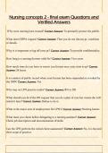 Nursing concepts 2 - final exam Questions and  Verified Answers