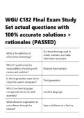 WGU C182 FInal Exam Study Set actual questions with 100- accurate solutions &plus; rationales &lpar;PASSED&rpar;&period;