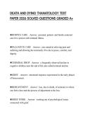 DEATH AND DYING THANATOLOGY TEST PAPER 2026 SOLVED QUESTIONS GRADED A&plus;