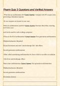 Pharm Quiz 3 Questions and Verified Answers 
