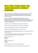 WCU FINAL EXAM &lpar;NURS 100&rpar; QUESTIONS WITH CORRECT ANSWERS 