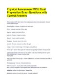 Physical Assessment WCU Final Preparation Exam Questions with Correct Answers 