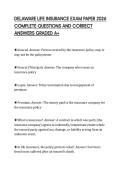 DELAWARE LIFE INSURANCE EXAM PAPER 2026 COMPLETE QUESTIONS AND CORRECT ANSWERS GRADED A&plus;