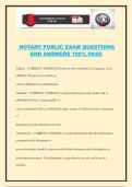 NOTARY PUBLIC EXAM QUESTIONS AND ANSWERS 100&percnt; PASS