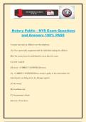 Notary Public - NYS Exam Questions and Answers 100&percnt; PASS