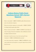 Indiana Notary Public Exam Questions Solved 100&percnt; Correct Rated A&plus;