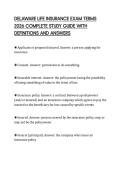 DELAWARE LIFE INSURANCE EXAM TERMS 2026 COMPLETE STUDY GUIDE WITH DEFINITIONS AND ANSWERS