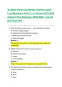 Alabama Water Distribution Operator Level I Exam Questions And Correct Answers&lpar;Verified Answers&rpar; Plus Rationales 2026 Q&A &vert; Instant Download Pdf