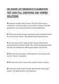 DELAWARE LIFE INSURANCE EXAMINATION TEST 2026 FULL QUESTIONS AND VERIFIED SOLUTIONS