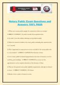 Notary Public Exam Questions and Answers 100&percnt; PASS