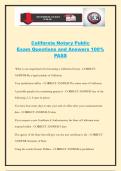 California Notary Public Exam Questions and Answers 100&percnt; PASS