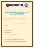 Notary Public Exam Questions and Answers 100&percnt; PASS