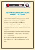 Notary Public Exam With Correct Answers 100&percnt; PASS